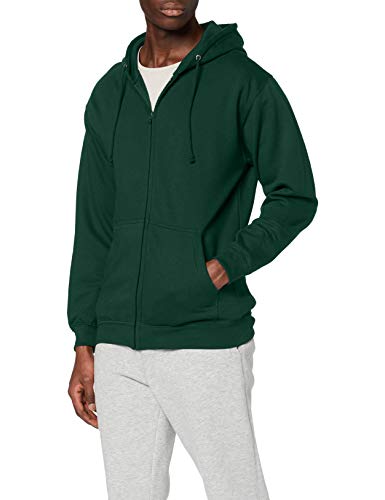 Awdis Herren Kapuzenpullover mit durchgehendem Reißverschluss (Large) (Flaschengrün) von AWDis