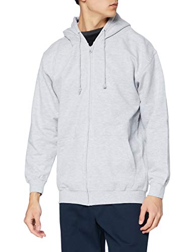 Awdis Herren Kapuzenpullover mit durchgehendem Reißverschluss (Large) (Hellgrau) von AWDis