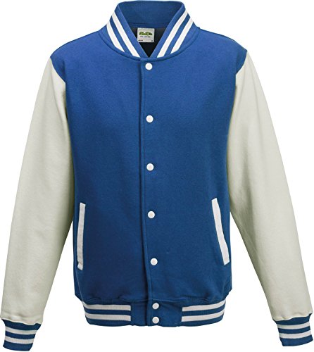 Just Hoods by AWDis Herren Jacke Varsity Jacket, Multicoloured (Royal Blue/White), M von AWDis