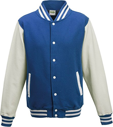 Just Hoods by AWDis Herren Jacke Varsity Jacket, Multicoloured (Royal Blue/White), XL von AWDis