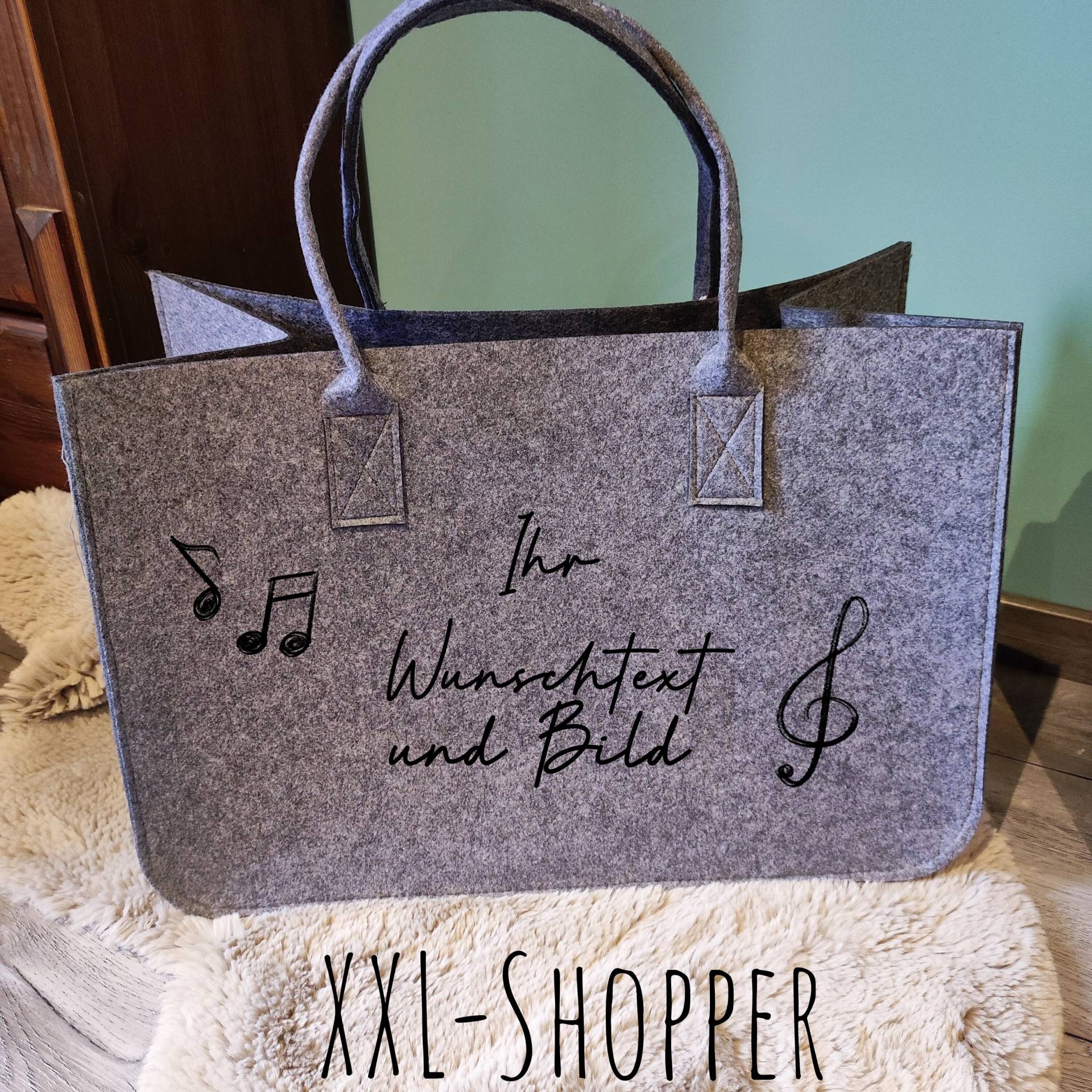 Xxl Filzshopper 51 X 33 27 cm Mit Lasergravur, Wunschtext Und -Bild Xxl Filzshopper 51 X 33 27 cm Mit Lasergravur, Wunschtext Und -Bild von AWESomeThingsByEva