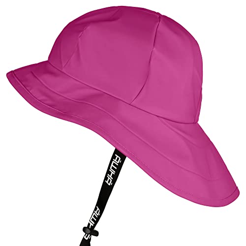 AWHA Südwester Regenhut pink/Unisex - wasserdichte Mütze mit breiter Krempe und Ohrenklappen von AWHA
