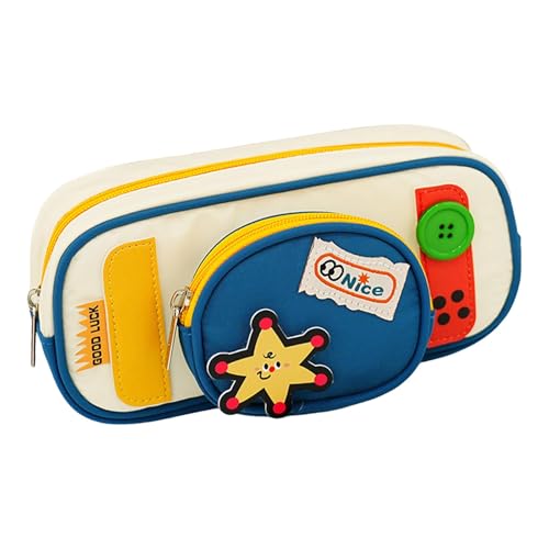 ＡＷＨＡＯ Federmäppchen, Schreibwarenetui, Tragbares Schreibwarenetui mit Cartoon Muster, Münzbörse, Weiches Federmäppchen, Schminktasche, Blau von ＡＷＨＡＯ