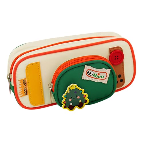 ＡＷＨＡＯ Federmäppchen, Schreibwarenetui, Tragbares Schreibwarenetui mit Cartoon Muster, Münzbörse, Weiches Federmäppchen, Schminktasche, GrÜn von ＡＷＨＡＯ