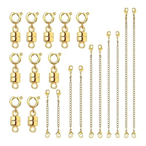 AWHAO Schmuckverschlüsse und Verbindungselemente für DIY-Halsketten und Armbänder, Gold AWHAO Schmuckverschlüsse und Verbindungselemente für DIY-Halsketten und Armbänder, Gold von AWHAO