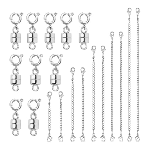 ＡＷＨＡＯ Schmuckverschlüsse und Verbindungselemente für DIY-Halsketten und Armbänder, Silber von ＡＷＨＡＯ