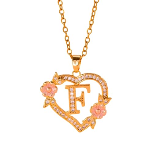 AWJUWHBJ Einzigartige Halskette mit floralem Monogramm, Messingkette mit ausgeschnittenem Herz-Detail, Initialenschmuck, Geschenk, bequemes tägliches Tragen, Messinghalskette, Einheitsgröße, Wie AWJUWHBJ Einzigartige Halskette mit floralem Monogramm, Messingkette mit ausgeschnittenem Herz-Detail, Initialenschmuck, Geschenk, bequemes tägliches Tragen, Messinghalskette, Einheitsgröße, Wie von AWJUWHBJ