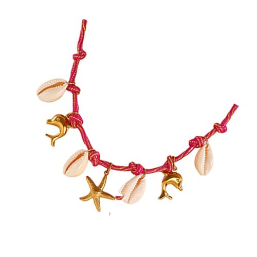 AWJUWHBJ Handgefertigte Halskette mit Muschel-Seestern-Anhänger, mehrsträngiges Design, leichter Schmuck, handgefertigte Strand-Halskette mit Muschel und Anhänger, Einheitsgröße, Wie beschrieben, Wie von AWJUWHBJ