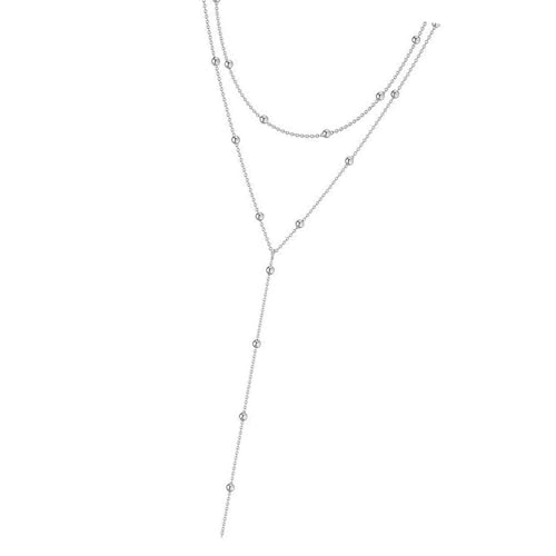 AWJUWHBJ Stilvolle mehrsträngige Halskette, zartes Fransen-Design, robuste Legierung, Accessoire für den täglichen oder formellen Gebrauch, Double layer, Wie beschrieben, Wie beschrieben von AWJUWHBJ