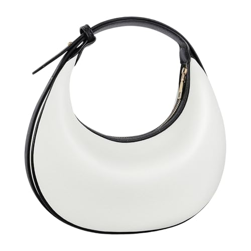 Crossbody Geldbörse Kleine Halbmonde Schultertaschen Frauen Unterarmtaschen Trendy Hoboes Clutches Handtasche mit verstellbarem Riemen Halbmonde Umhängetasche, schwarz / weiß, One Size von AWJUWHBJ