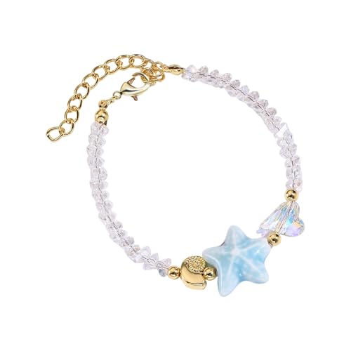 Stilvoller, verstellbarer Seestern-Schnecken-Anhänger, Kristalle, Perlenkette, tägliches Tragen, Keramikschnecken-Charm, Einheitsgröße, Wie beschrieben Stilvoller, verstellbarer Seestern-Schnecken-Anhänger, Kristalle, Perlenkette, tägliches Tragen, Keramikschnecken-Charm, Einheitsgröße, Wie beschrieben von AWJUWHBJ