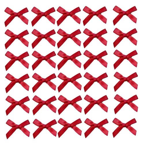 AWOCAN 30PCS Schleife Haarspangen Mini Haar Schleifen Haar Band Clips Kleine Bowknot Barrettes Süße kleine Schleife Haar Band Alligator Clips Einfarbig Rutschfest für Frauen (rot) von AWOCAN