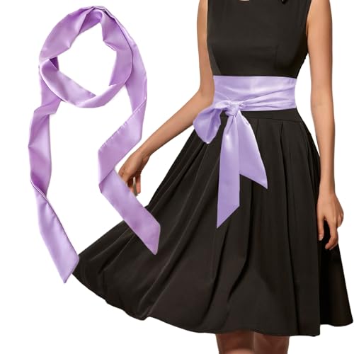 AWOCAN Damengürtel für Hochzeit, Brautjungfer, Satin, Schärpe für Hochzeit, Party, lange Schärpe, Braut-Taillengürtel, doppelseitig, Violett, Einheitsgröße von AWOCAN