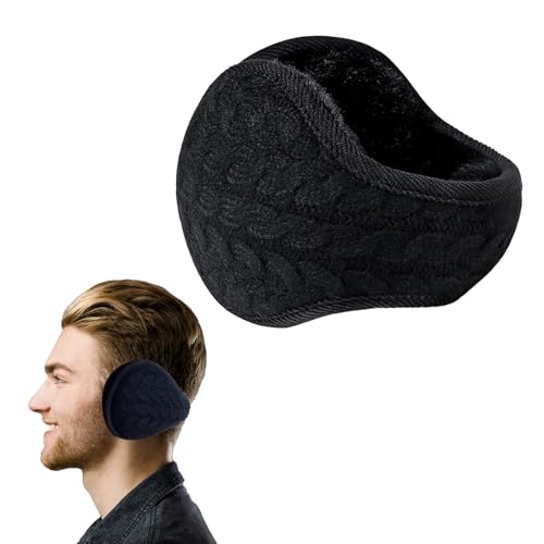 AWOCAN Ohrenschützer Frauen flauschige Ohrenschützer Ohrenwärmer Winter warm Plüsch Ohrenschützer faltbar Unisex (SCHWARZ) von AWOCAN