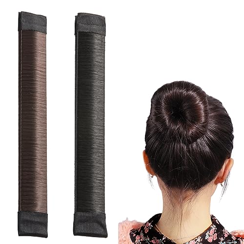 2 Stücks Pack Mädchen Damen Hair Styling Tool Donut Hair Bun Maker French Twist Haar Brötchen Styling Braid Halter Werkzeug von AWOXIHJ