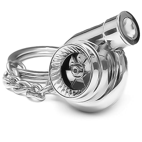 AWPARTS - Auto Schlüsselanhänger KFZ - Schlüsselanhänger Turbo - Turbolader - Geschenk für Männer - für den Autoliebhaber - Silber von AWPARTS