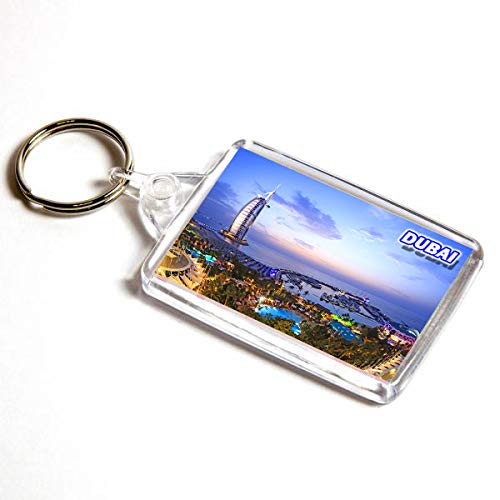 AWS Schlüsselanhänger Dubai Stadt Stadt Souvenir Key Ring aus PVC, mehrfarbig, 4,3 cm x 6,5 cm von AWS