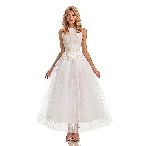AWSALE Reifrock Reifrock Unterrock bodenlang für Brautkleid. WPT109 weiß von AWSALE