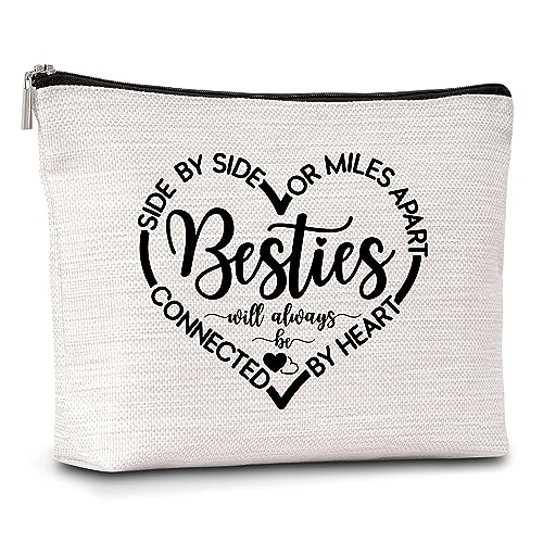 AWSICE Besties Make-up-Organizer-Tasche nebeneinander oder Meilen auseinander, Kosmetiktasche, Freundschaftsgeschenke für Schwester, Frauen, beste Freundin, Mädchen, Teenager, A04, Mehrfarbig von AWSICE