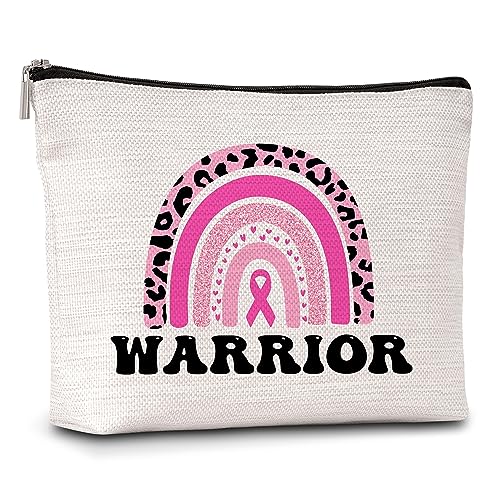 AWSICE Brustkrebs-Krieger-Make-up-Tasche, rosa Schleife, Reißverschluss-Tasche, Brustkrebs-Bewusstseins-Unterstützung, Geschenk für Frauen, Brustkrebs-Überlebende, Geschenk für Frauen, Patienten, von AWSICE