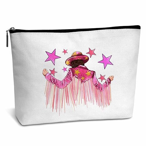 AWSICE Cowgirls Gifts Cowgirls with star Makeup Bag, Pink Star Cosmetic Bag, Leopard Cowgirl Birthday Graduation Gifts for Girl Friends Besties Coworker Daughter Sister-C23, Weiss/opulenter Garten von AWSICE