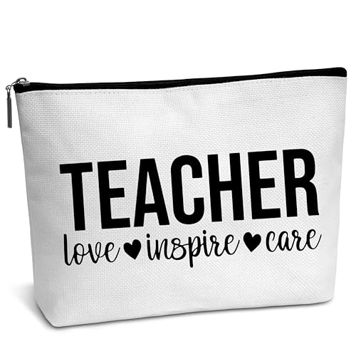 AWSICE Lehrer Make-up Tasche, Lehrer Liebe inspirieren Pflege Kapitel Wertschätzung Geburtstagsgeschenk Kosmetiktasche, Dankeschön Geschenke Wertschätzung Geschenk für Frauen Lehrer B15, von AWSICE