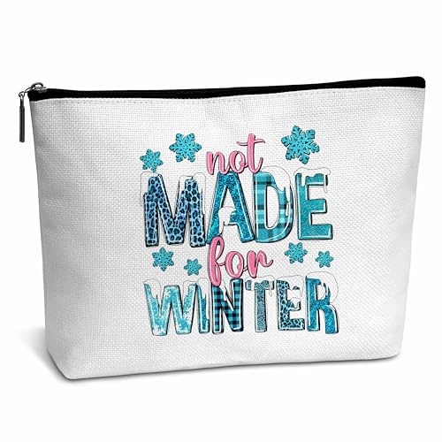 AWSICE Make-up-Tasche mit Schneeflocken-Motiv für Mädchen, nicht für den Winter geeignet, Leopardenmuster, Winter, Geburtstag, Weihnachten, Geschenk für Mädchen, Freunde, Besties, Kollegen, Tochter, von AWSICE