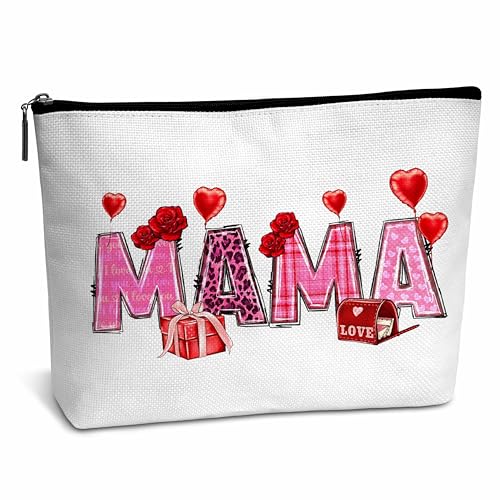 AWSICE Valentinstagsgeschenke für Mama, süße Liebe Mama Reisetasche von Tochter, rosa Leoparden-Make-up-Tasche, Valentinstag, Muttertag, Geburtstag, Geschenke für Freundin, Frau, Mutter, Ehefrau -C28, von AWSICE