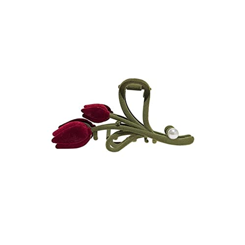 Haarklammern Haarspange 2 Große Hinterkopf Samt Tulpe Grab Damen Herbst/Winter Hai Haarnadel Kopfschmuck Kopfschmuck von AWSTRO