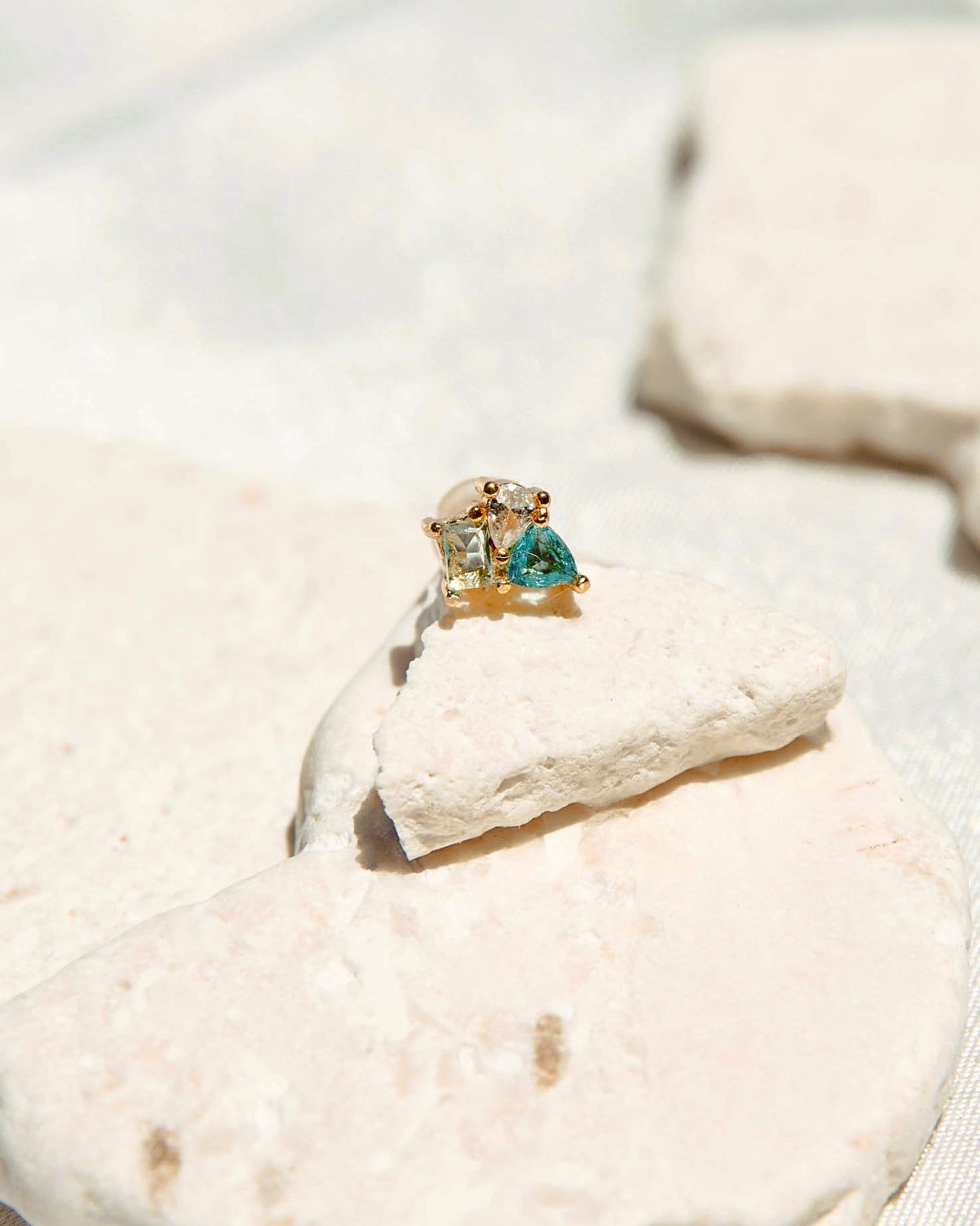 Mediterrane Cluster Ohrstecker | Blau Zirkon Schmuck Stapelbare Kleine von AWTANI