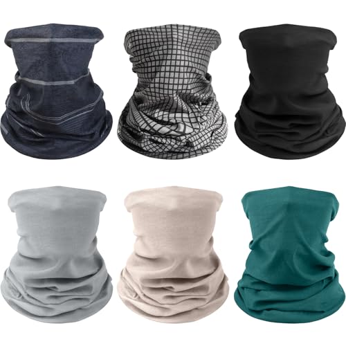 Awumbuk Halstuch Herren & Damen 6 Stück, Multifunktionstuch Unisex Nahtlose Bandanas Schlauchschal Herren Winddicht Halswärmer Motorrad Schal Herren für Outdoor Arbeit Radfahren Laufen von Awumbuk