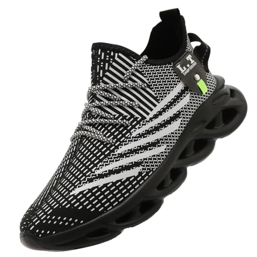 AWZFPC Winter Schuhe Herren Laufschuhe StraßEnlaufschuhe Sportschuhe Freizeitschuhe Herren Sneaker Turnschuhe Wasserdicht rutschfeste Walkingschuhe Leichte Weich Komfort Slip On Sneaker Black 43 von AWZFPC