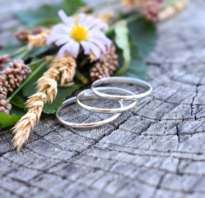 Silber Stapelringe, Sterling Dreier Set Knöchelringe, Knöchelringe Set, Midi Ringe, Zehenringe, Daumenringe, Stapelbar von AWildViolet