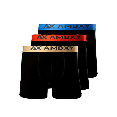 AMBXY Boxershorts Herren 3er Pack - Premium Retroshorts Unterwäsche Herren - Bequeme Boxershort Unterhosen Herren Kollektion (Größe M) von AX AMBXY