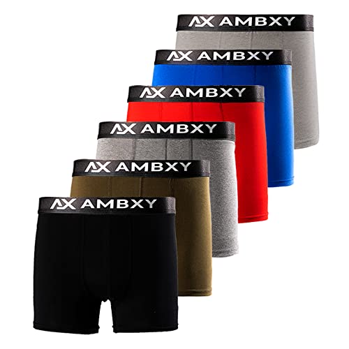 Ambxy Boxershorts Mehrfarbig,Herren Baumwolle (6er Pack) Unterwäsche, Unterhosen Männer, kein Kratzenden Zettel (Gr.M) von AX AMBXY