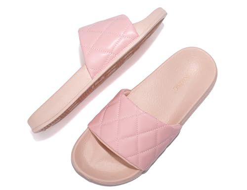 AX BOXING Badelatschen Damen Sommer Badeschlappen Schlappen Weich Badeschuhe rutschfest Hausschuhe Slides Indoor Outdoor Größe 36-41 EU (A_Rosa, 36 EU) von AX BOXING