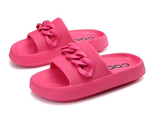 AX BOXING Badelatschen Damen Sommer Schlappen Rutschfest Plattform Badeschlappen Weich Hausschuhe Indoor Outdoor Slippers Größe 36-41 EU(Lila03,38 EU) von AX BOXING