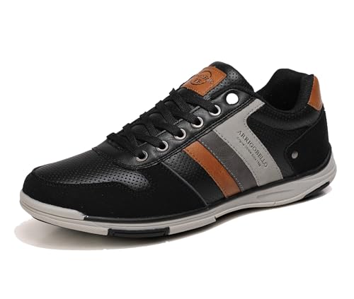 AX BOXING Freizeitschuhe Herren Sneaker Mode Herrenschuhe Walkingschuhe Atmungsaktiv Trainers Größe 41-46 EU (B Schwarz, 42 EU) von AX BOXING