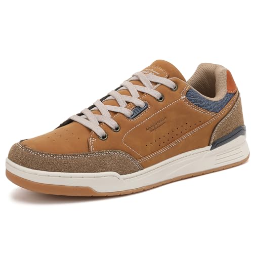 AX BOXING Schuhe Herren Sneaker Business Freizeitschuhe Lace Walkingschuhe rutschfest Trainers Leichte Sportschuhe Größe 41-46 EU(Hellbraun,43 EU) von AX BOXING