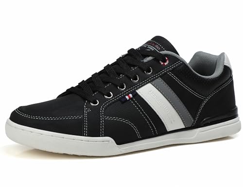 AX BOXING Freizeitschuhe Herren Sneakers Walkingschuhe Mode Schuhe Leichte Trainers Sportschuhe Größe 41-46 EU (B_Schwarz, 43 EU) von AX BOXING