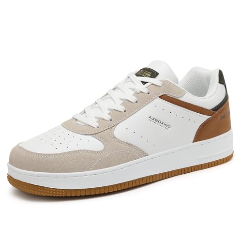 AX BOXING Sneaker Herren Schuhe Mode Herrenschuhe Freizeitschuhe Walkingschuhe Atmungsaktiv Trainers Leichte Turnschuhe Größe 41-46 EU(Braun,41 EU) von AX BOXING