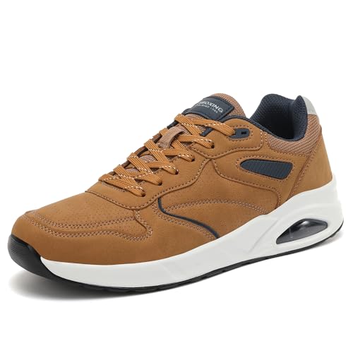 AX BOXING Sneaker Herren Sportschuhe Luftkissen Schuhe rutschfeste Freizeitschuhe Turnschuhe Mode Leichte Trainers Größe 41-46 EU (Braun,46 EU) von AX BOXING