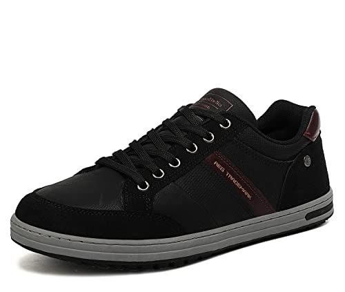 AX BOXING Freizeitschuhe Herren Sneaker Mode Herrenschuhe Walkingschuhe Atmungsaktiv Trainers Größe 41-46 EU (A Schwarz, 42 EU) von AX BOXING