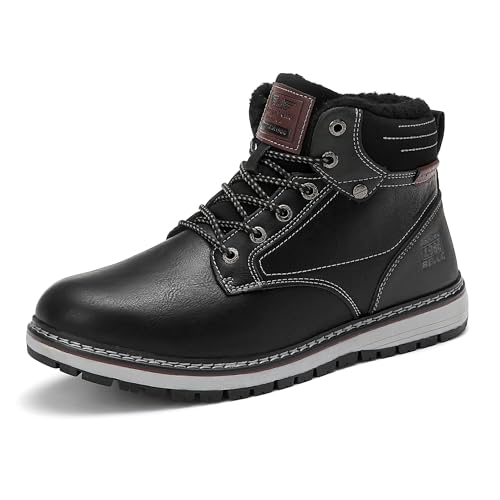 AX BOXING Winterschuhe Herren Gefüttert Warm Winterstiefel Herren Mode Winterboots Rutschfest Schneestiefel Größe 41-46 EU(Schwarz, 41 EU) von AX BOXING