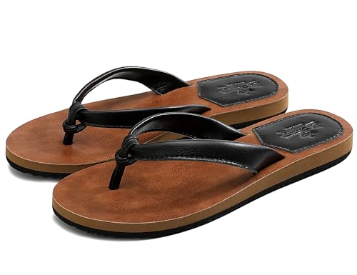 AX BOXING Flip Flops Damen Badelatschen Sommer Bequem Zehentrenner Flache Rutschfest Badeschlappen Drinnen Draußen Größe 36-41 EU (Schwarz_08,41 EU) von AX BOXING