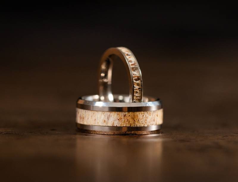 Silber Ring Für Frauen Mädchen, Hirschgeweih Hochzeit Verlobungsring, Ehering, Geweih Jagd Mädchen 3mm Breite von AXBands