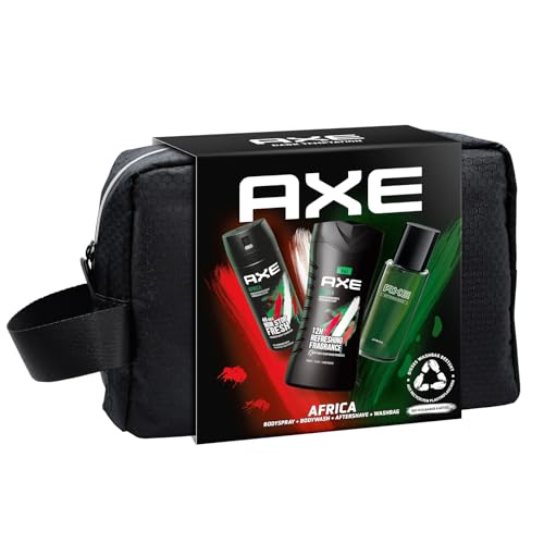 Axe Africa Geschenkset mit Kulturbeutel für Männer, mit Bodyspray, Duschgel und Aftershave (1 Stück) von Axe