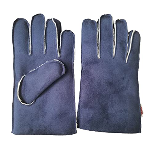 AXELENS Warme Handschuhe Herren Eco Winterfell Elegant Bequem Eco Wildleder L/XL BLAU von AXELENS