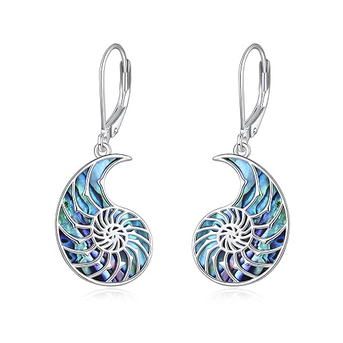 AXELUNA Conch Ohrringe Sterling Silber Teardrop Abalone Shell Ohrringe für Frauen baumeln Geschenke von AXELUNA