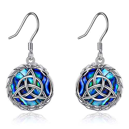 AXELUNA Dragon Celtic Knot Ohrringe Sterling Silber Dragon Abalone Shell Ohrringe Geschenke für Frauen Schmuck von AXELUNA